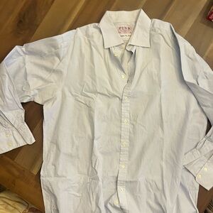 Thomas Pink Light Blue Casual Button Down Shirt